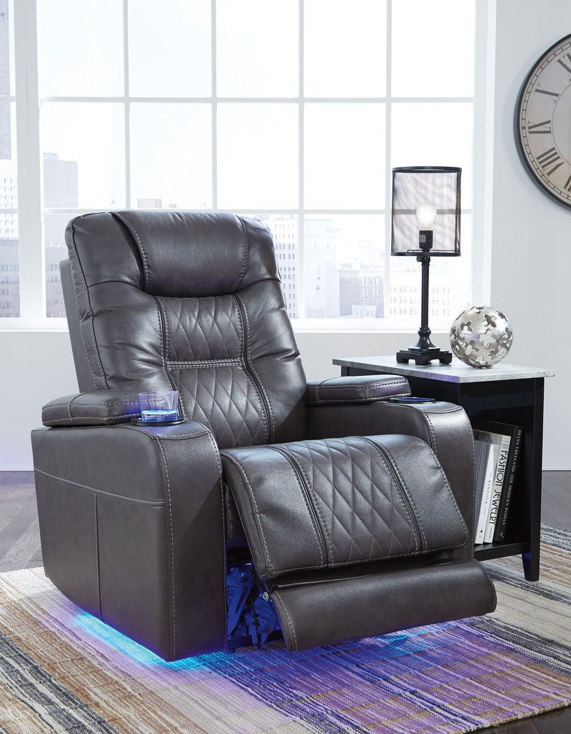 Composer - Gray - Power Recliner w/ Blue LED - Ornate Home