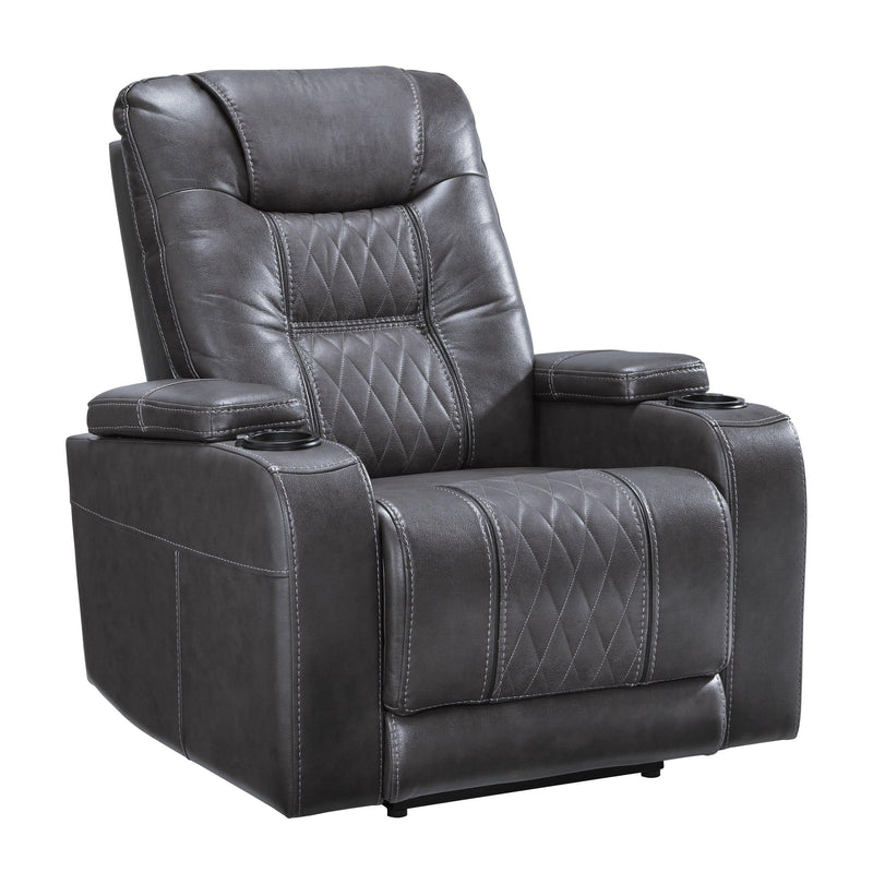 Composer - Gray - Power Recliner w/ Blue LED - Ornate Home