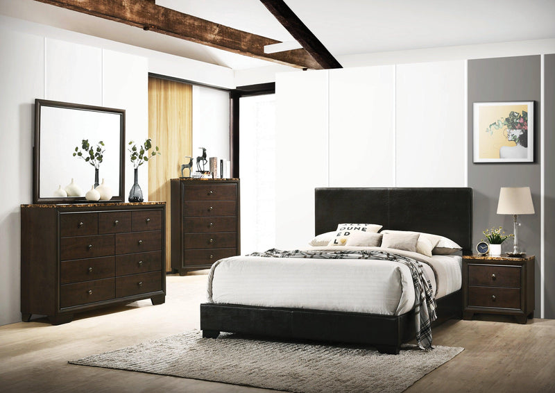 Conner - Black  - Eastern King Panel Bed - Ornate Home