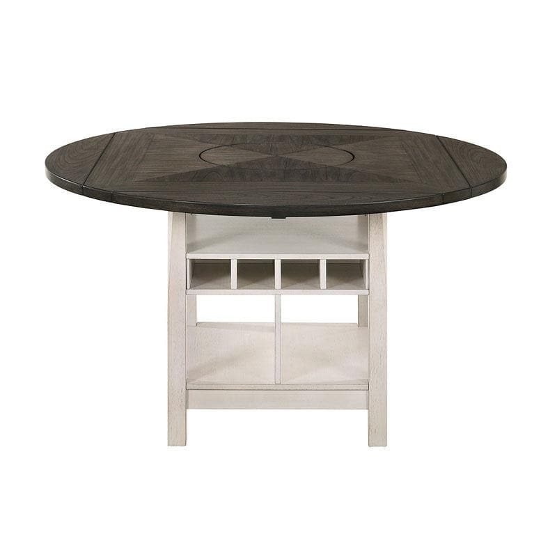 Conner Chalk & Gray Counter Height Table w/ Lazy Susan - Ornate Home