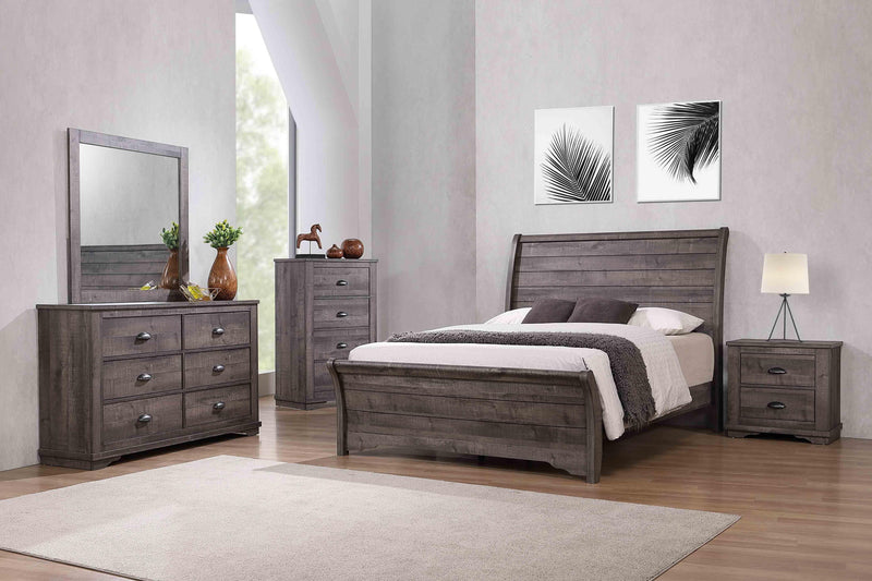 Coralee Gray Sleigh Bedroom Set - Ornate Home