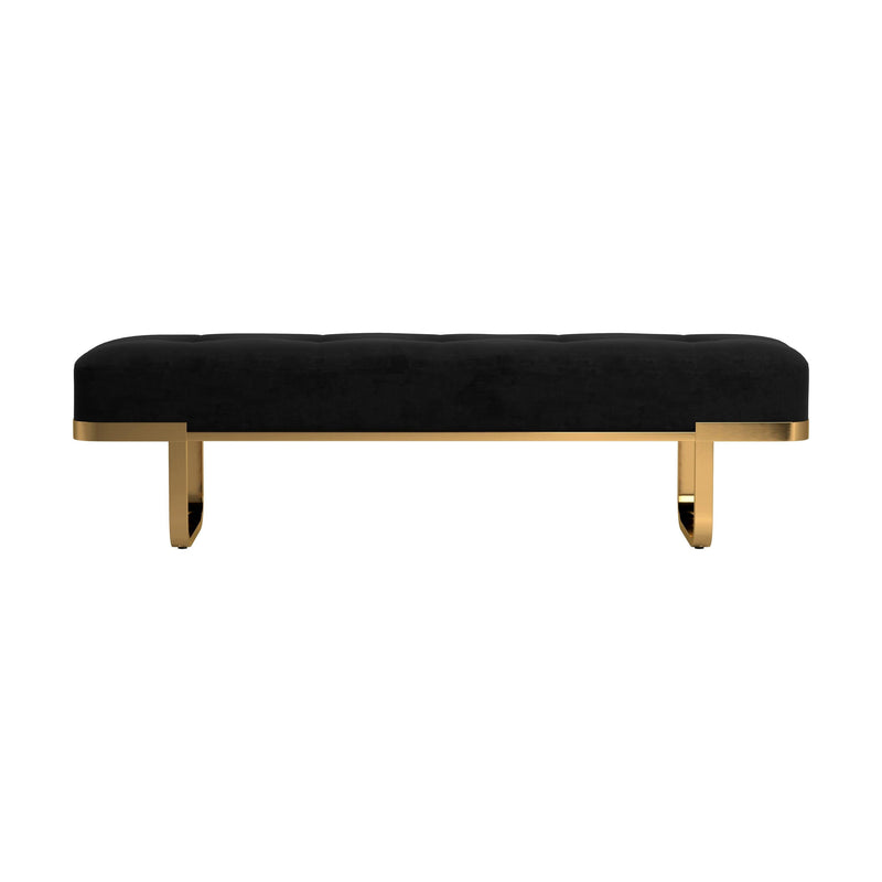 Corinna - Black & Brass - Bench - Ornate Home