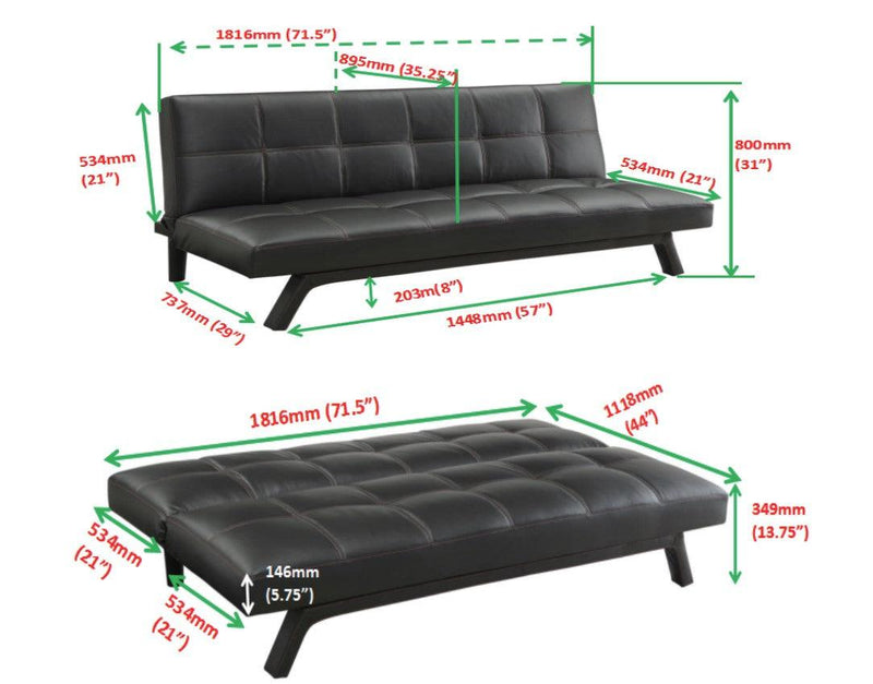 Corrie - Black - Sofa Bed - Ornate Home