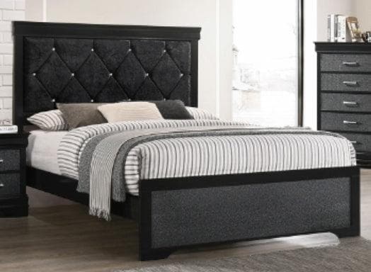 Crown Mark Amalia King Panel Bed in Black B6918-K - Ornate Home