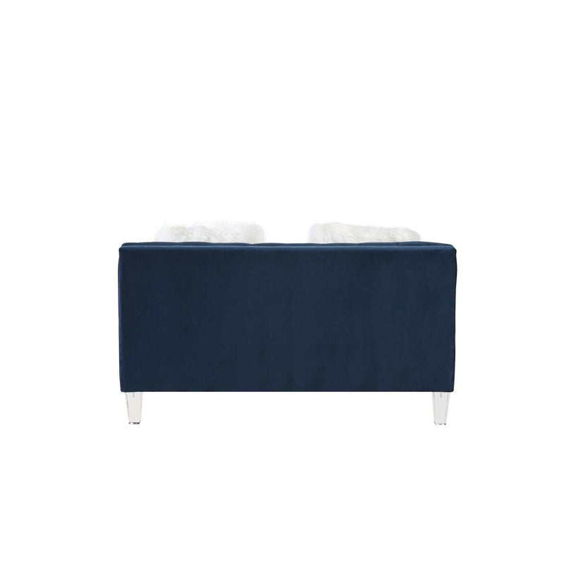 Ezamia - Navy Blue Velvet - U Shape Sectional Sofa - Ornate Home