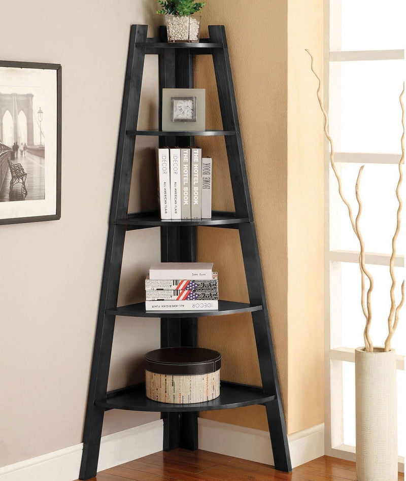 Lyss Black Ladder Shelf