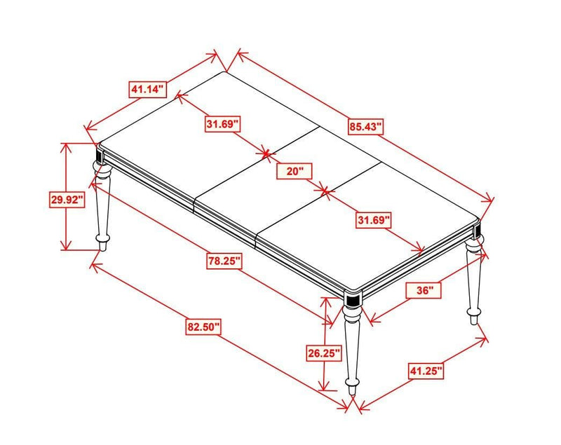 Danette - Metallic Platinum - Rectangular Dining Table - Ornate Home