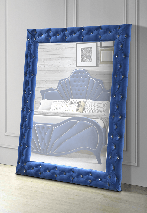 Dante - Blue Velvet - Floor Mirror - Ornate Home