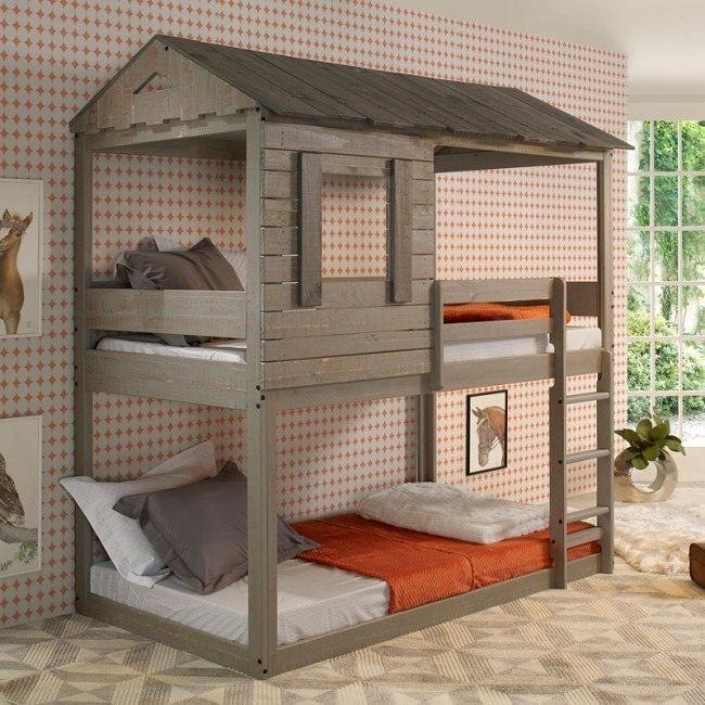 Darlene - Rustic Gray - Twin/Twin Bunk Bed - Ornate Home