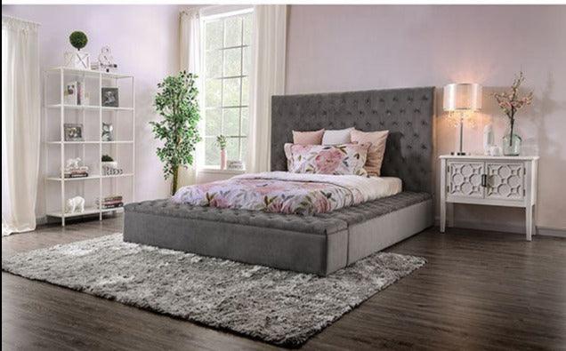 Davida - Gray - Queen Storage Bed - Ornate Home