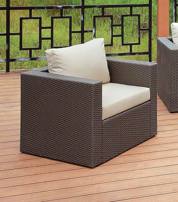 Davina - Beige & Brown - 6pc Outdoor Sectional Set - Ornate Home