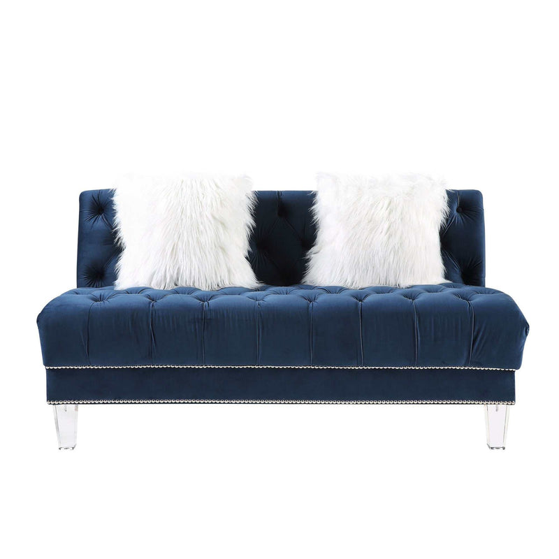 Ezamia - Navy Blue Velvet - U Shape Sectional Sofa - Ornate Home