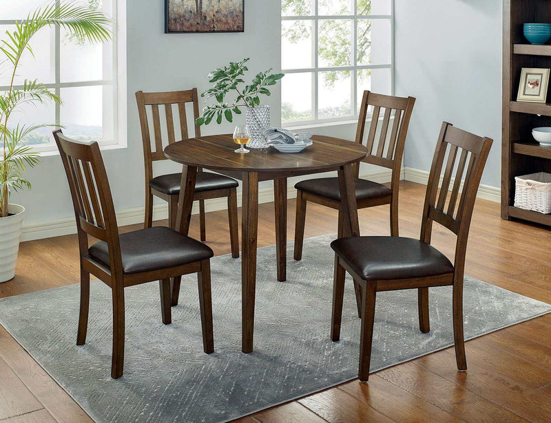 Blackwood - Walnut & Dark Brown - 5pc Dining Room Set - Ornate Home