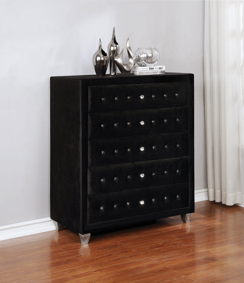 Deanna - Black Velvet - Chest - Ornate Home