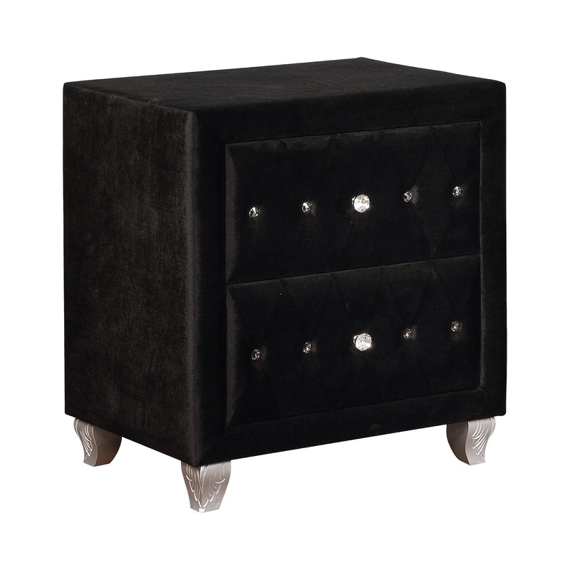 Deanna - Black Velvet - Nightstand - Ornate Home