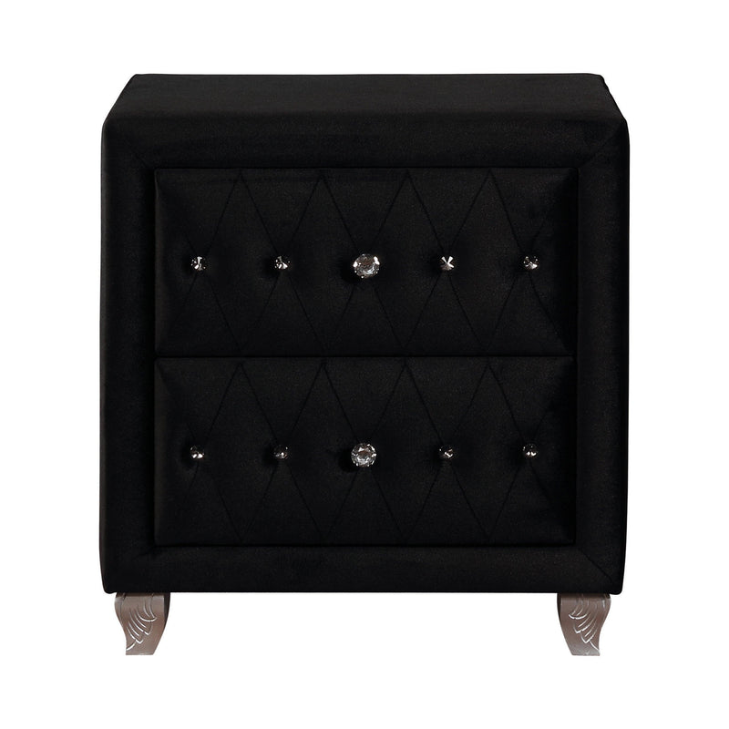 Deanna - Black Velvet - Nightstand - Ornate Home