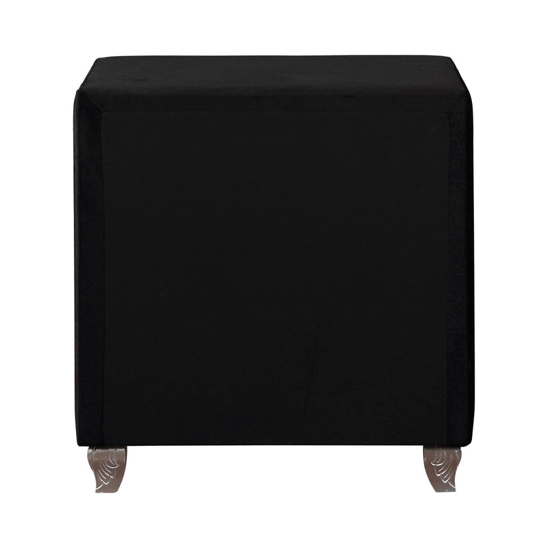 Deanna - Black Velvet - Nightstand - Ornate Home