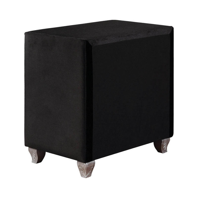 Deanna - Black Velvet - Nightstand - Ornate Home