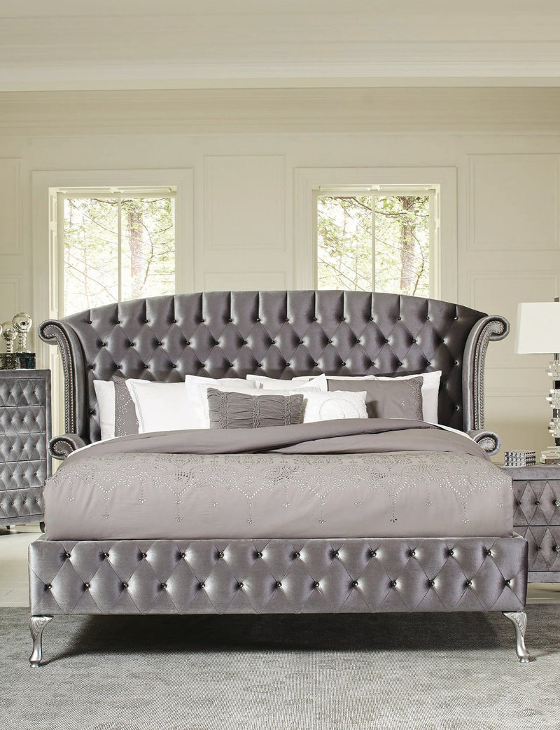 Deanna - Gary Velvet - Eastern King Panel Bed - Ornate Home