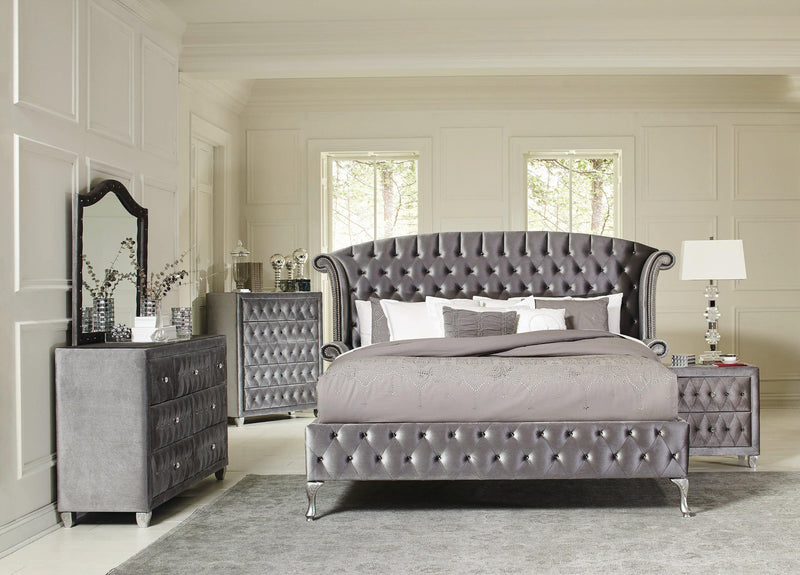 Deanna - Gary Velvet - Queen Panel Bed - Ornate Home