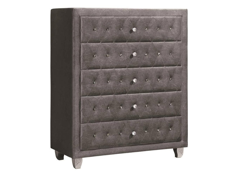 Deanna - Grey Velvet - Chest - Ornate Home