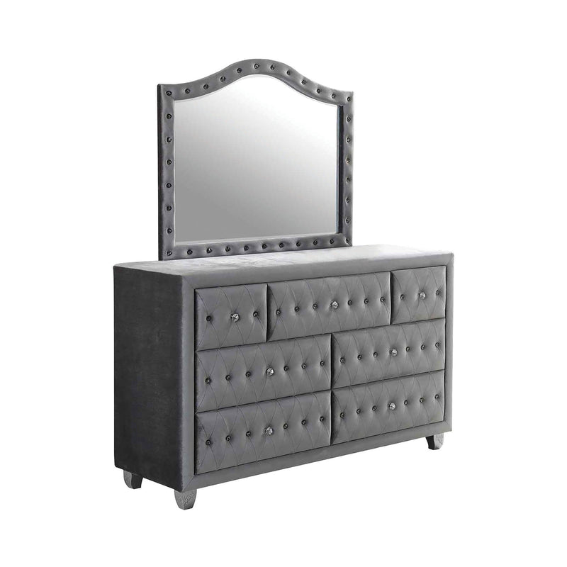 Deanna - Grey velvet - Dresser - Ornate Home