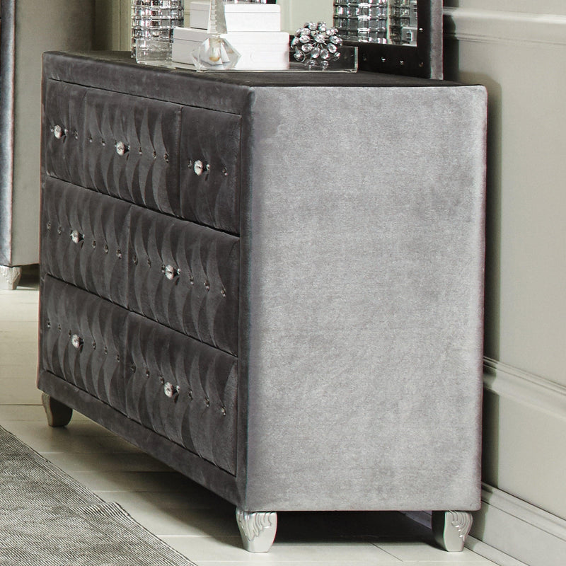 Deanna - Grey velvet - Dresser - Ornate Home