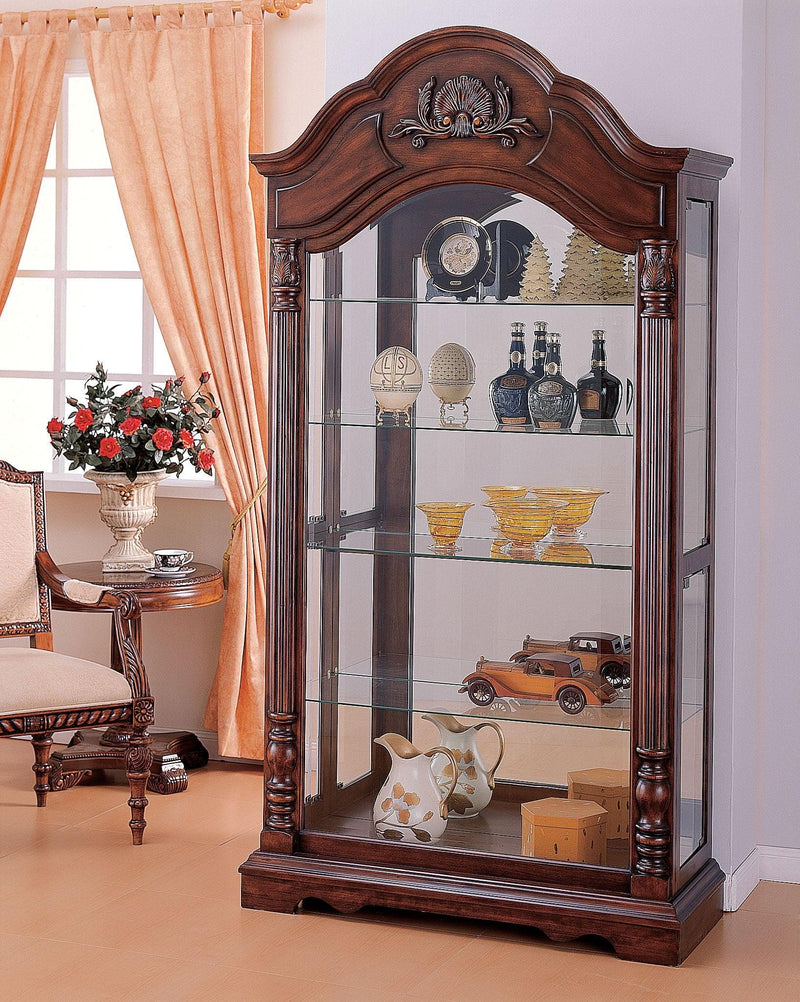 Denton Cherry Curio Cabinet - Ornate Home