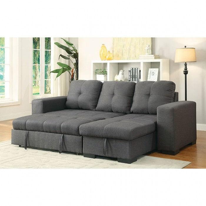 Denton - Gray - Sleeper Sectional Sofa w/ Storage - Ornate Home