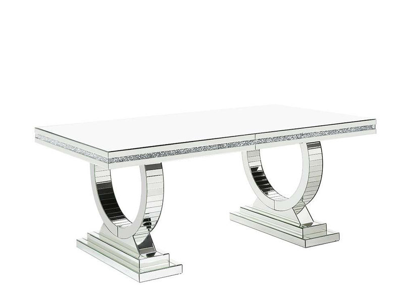 Noralie Glam Double Pedestal Dining Table