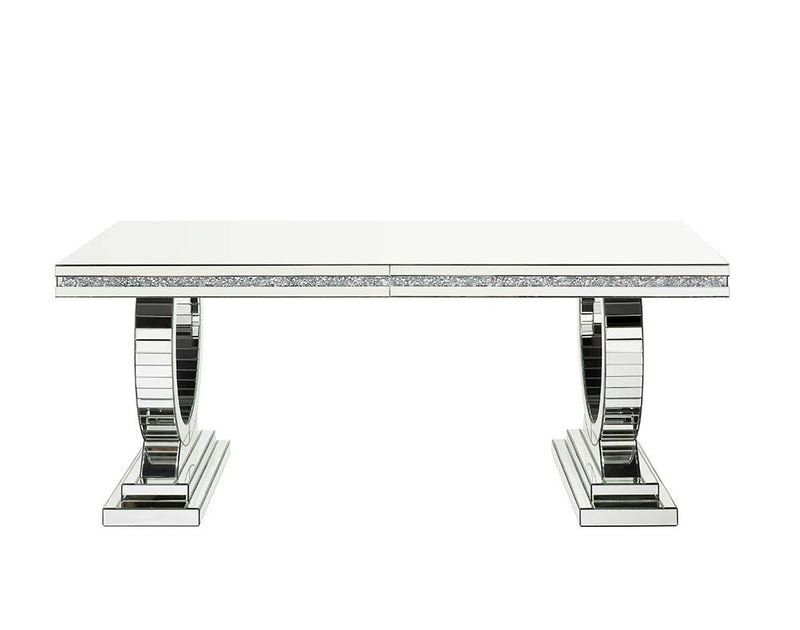 Noralie Glam Double Pedestal Dining Table