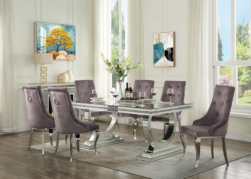 Noralie Glam Double Pedestal Dining Table