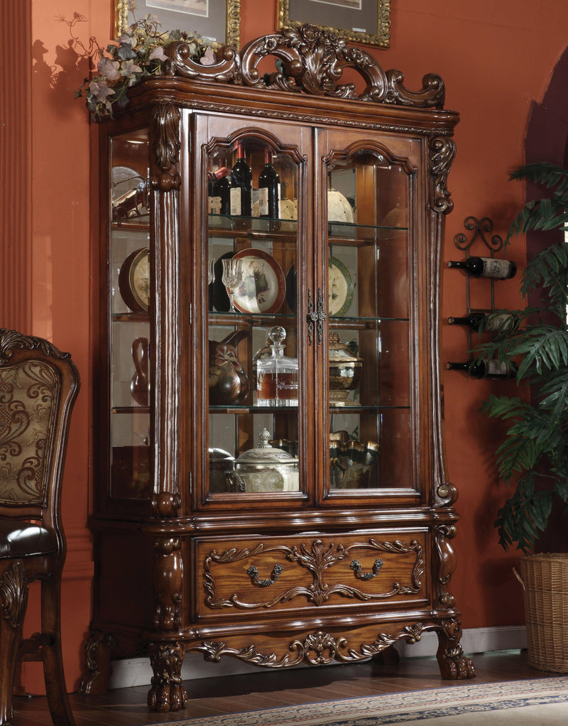 Dresden Cherry Oak Curio Cabinet - Ornate Home