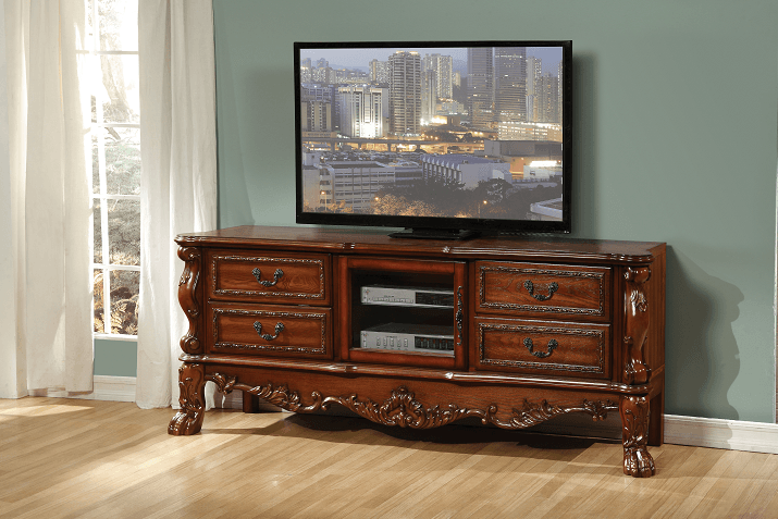 Dresden Cherry Oak TV Stand - Ornate Home