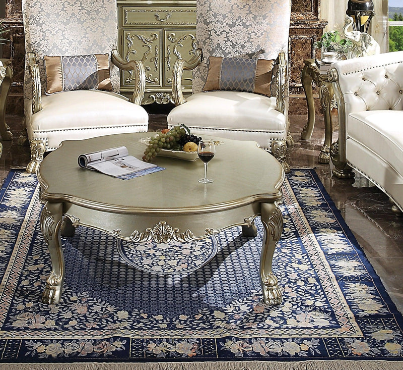 Dresden II Gold Patina & Bone Coffee Table - Ornate Home