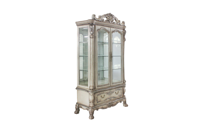 Dresden Vintage Bone White Curio Cabinet - Ornate Home