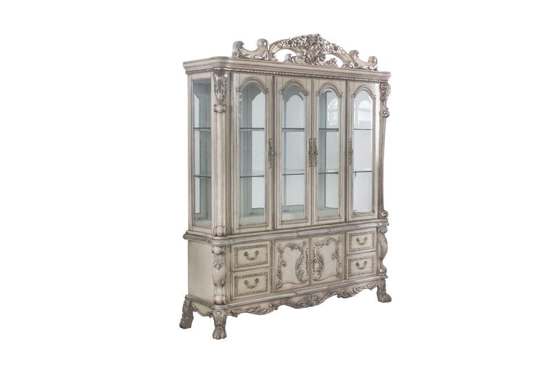 Dresden Vintage Bone White Hutch & Buffet - Ornate Home