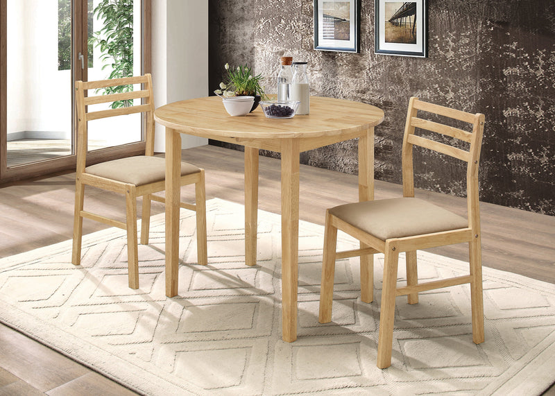 Drop Leaf - Natural & Tan - 3pc Dining Set - Ornate Home