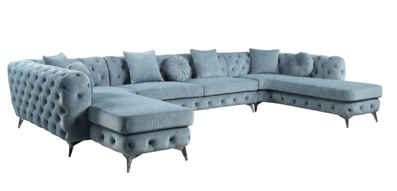 Atronia - Deep Green - "U" Shaped Sectional Sofa - Ornate Home