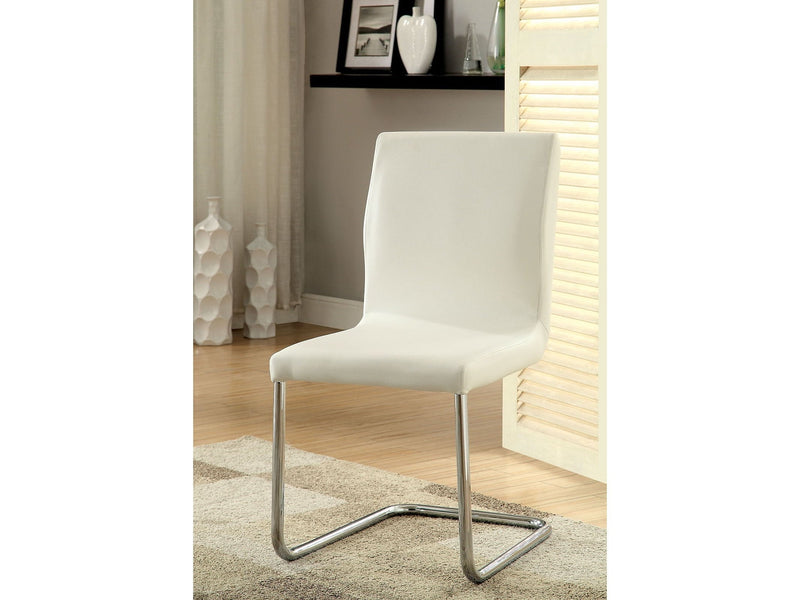 Lodia White & Chrome Dining Chair (Set of 2)