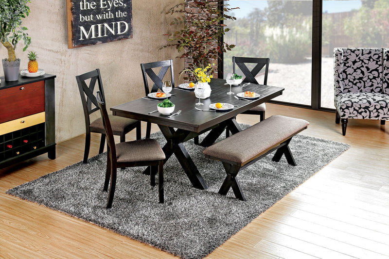 Xanthe Brushed Black & Warm Gray Dining Table