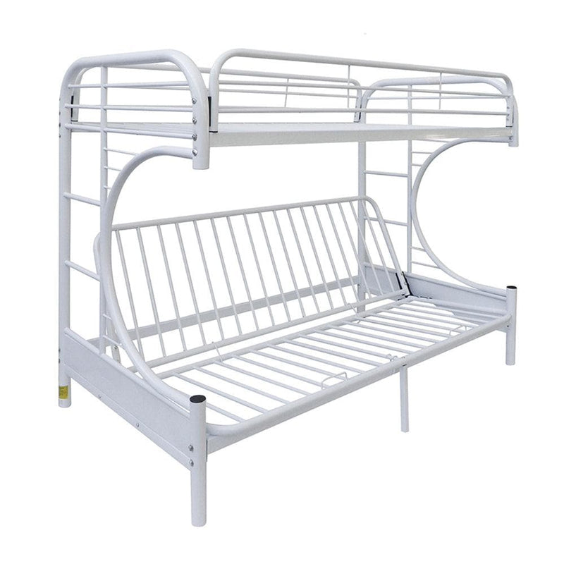 Eclipse White Bunk Bed (Twin/Full/Futon) - Ornate Home