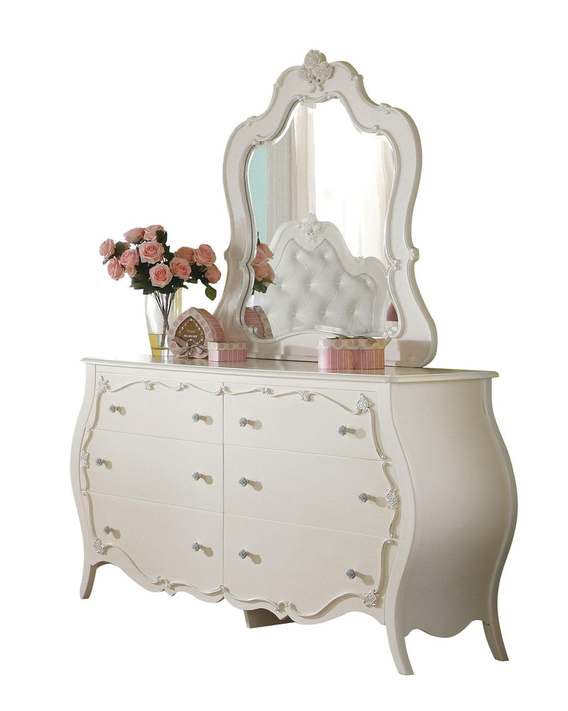 Edalene Pearl White Mirror - Ornate Home