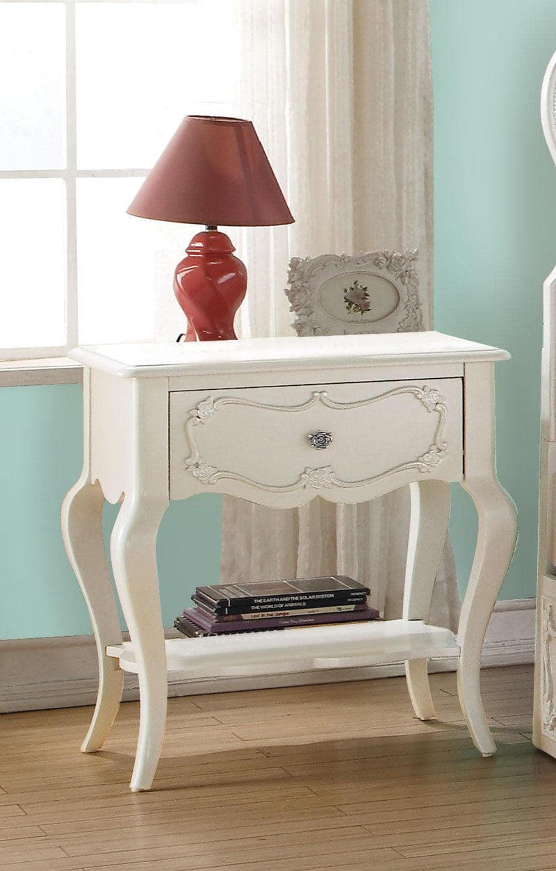 Edalene Pearl White Nightstand - Ornate Home