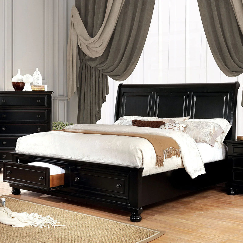 Castor - Black - Queen Bed - Ornate Home