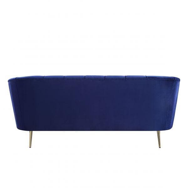 Eivor Sofa Navy Blue w/ Gold Legs - Ornate Home