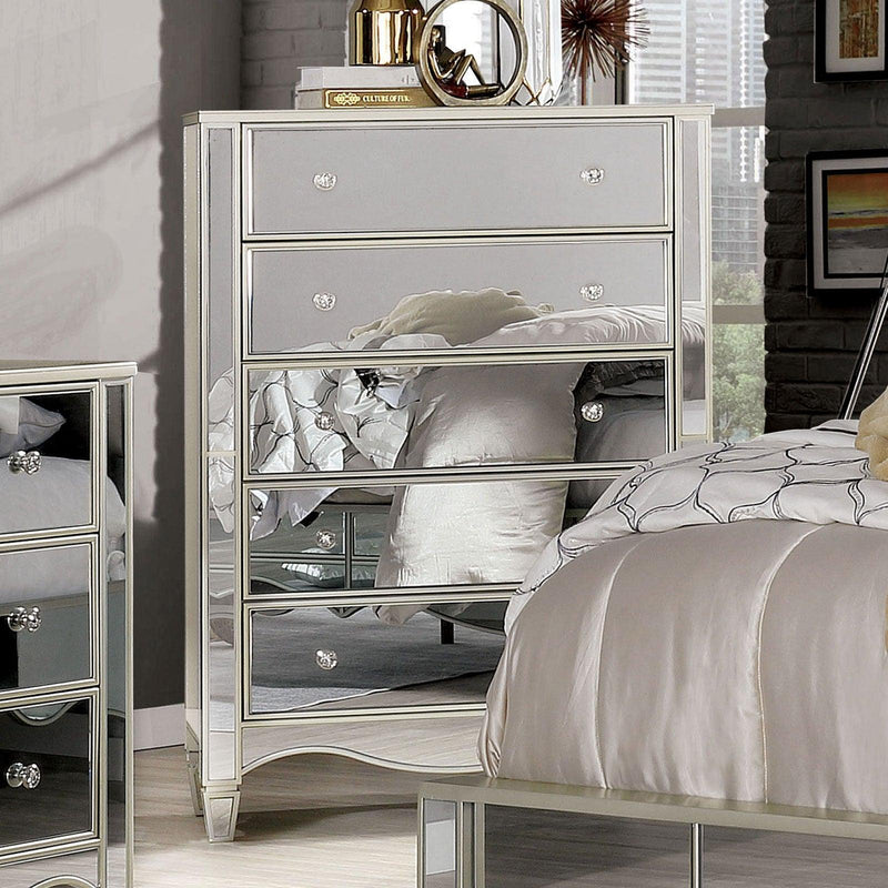 Eliora - Silver & Mirrored - Chest - Ornate Home