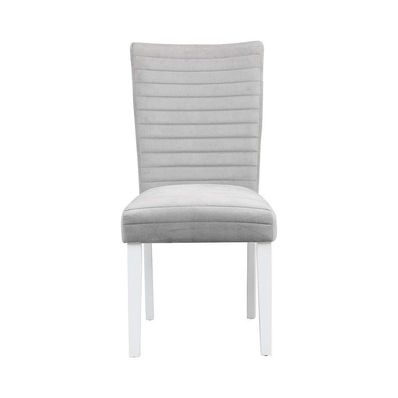 Elizaveta - White High Gloss & Gray - Side Chair (Set of 2) - Ornate Home