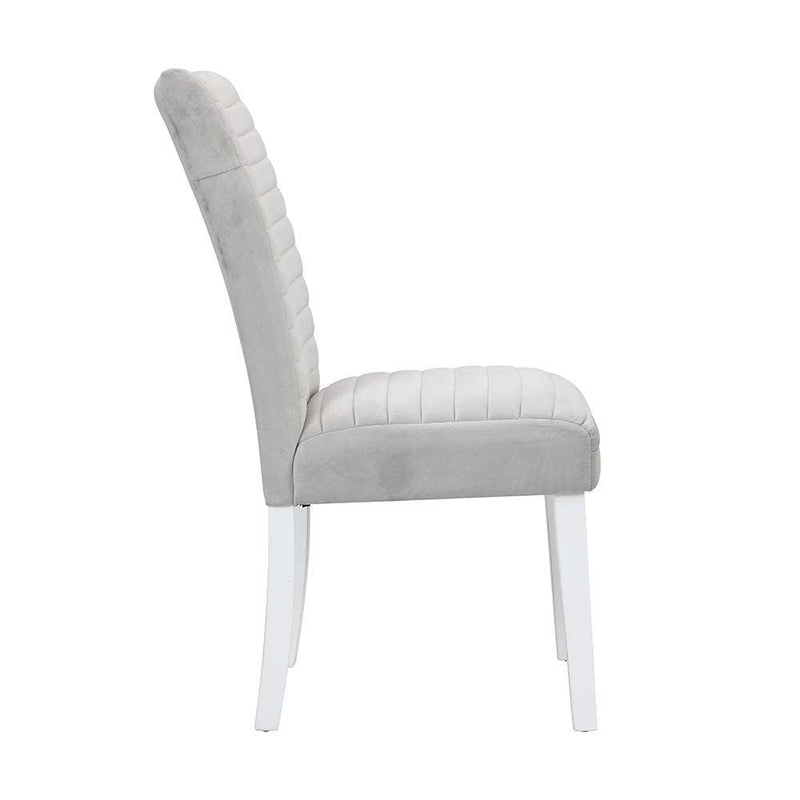 Elizaveta - White High Gloss & Gray - Side Chair (Set of 2) - Ornate Home