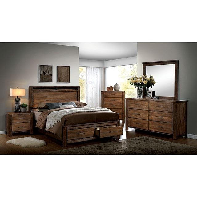 Elkton - Antique Oak - Queen Bedroom Set / 4pc - Ornate Home